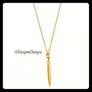 Dainty Rose Gold + Crystal Charm Necklace